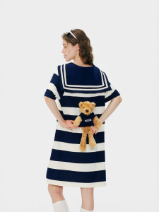 Comfortable Fashionable Childrens Dress Nautical Collar