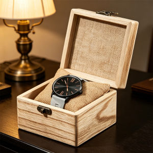 Vintage Wooden Watch Box for Men and Women Protective Soft Linen Lining Jewelry Display Box Organizer Storage Single Case Holder