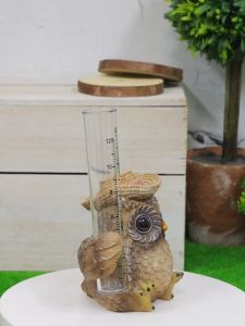 【TIANXIN MALL】 Outdoor Garden Resin Bird Sculpture Crafts with Dwarf Rain Gauge and Owl Display