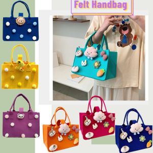 Gift Felt Handbag Kids Cute Cartoon Fabric Tote Bag Top-Handle Shopping Shoulder Bag Women Bags