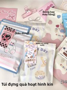 Hoạt Hình Bear Dày Dặn Túi Quà Tự Niêm Phong Hộp Mù Túi Lưu Trữ Kín Giá Trị Thẩm Mỹ Cao Túi Đóng Gói Quà Tặng Ins