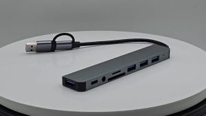 7/8Port USB C Hub Expander Multiport Adapter TypeC Splitter Dock USB3.0 Port for Xiaomi Phone Tablet Fast Data Transfer Charging