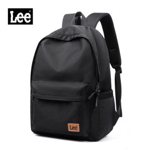 LEE กระเป๋าเป้โรงเรียนนักเรียนมหาลัยยูนิเซ็กส์คลาสสิคสีดำลีสำหรับผู้หญิงกระเป๋าแล็ปท็อปวัยรุ่นเกาหลีกันรอยขีดข่วนกันน้ำผู้ชายกันรอยขีดข่วนกระเป๋านักเรียนออกซ์ฟอร์ด