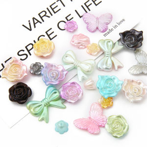 20g/bag New Mixed Styles & Colors Flat Back Bow Tie/Flower ABS Pearls Beads Decoration For DIY Jewelry Craft Making