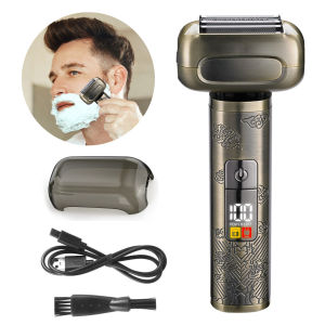 Hatteker | Hatteker Electric Shaver with Four Blades Digital Display Reciprocating Type Beard Razor for Home Full Body Washable Shaving