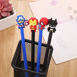 [uBeli] Pen Hitam Superhero Pen 0.5mm Black Gel Ink Smooth Ball Pen School Student Pens Stationery 中性笔 - ST31