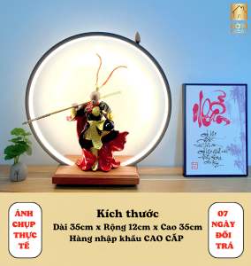 Đèn xông trầm + Tượng Tôn Ngộ Không đứng vác thiết bảng hàng gốm sứ mỹ nghệ nhập khẩu cao cấp