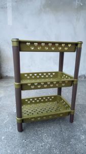 LOVINA RAK MINI 3 SUSUN PLASTIK SERBAGUNA MOTIF LOVE - RAK BUMBU DAPUR - RAK KOSMETIK