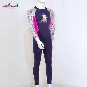 2.5MM Neoprene Surf diving suit for kids girls Keep Warm Full Wetsuit surfing swimming Scuba Diving pink