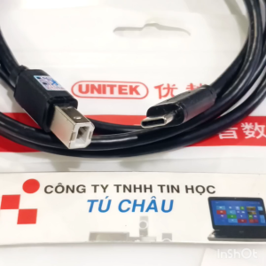 Cáp máy in Type C dài 1.5m (Type C Print) / Chuẩn Type C ra USB máy in (Unitek chính hãng)