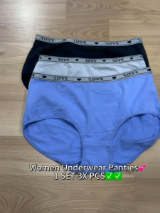 Women Panties Underwear 1 Set 3X PCS/Spender Wanita Size Besar/Seluar Dalam Perempuan/Cotton Comfort & Soft Breathable