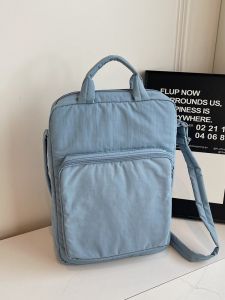 Trendy Commuter Laptop Bag Shoulder Crossbody Bag for Work School Single Strap Soft Handle Casual Style Large Size Pure Color