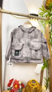 Áo khoác gió bé trai 2 lớp 4-10 tuổi màu loang chữ datta hàng Quảng Châu dáng thời trang