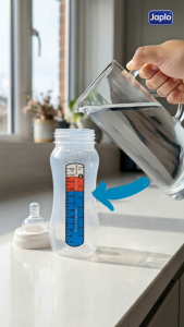 Japlo Lukewarm Baby Bottle 260ml - Perfect 40°C Milk Wide Neck BPA-Free Anti-Colic Bottle
