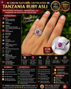 Natural Untreated Tanzania Ruby 2.16 carat silver handmade ring