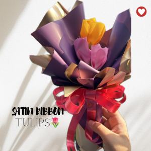 Satin 3 pcs flower Boquet