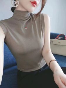 QIAOCHENXIAN | Sleeveless Turtleneck Fitted Top