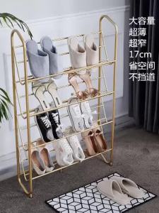 Shoe Rack With Bench Shoe Rack Outside Door With Seat Shoe Rack Cabinet Ultra-Thin Simple Iron Multi-Layer Installation-Free Oblique 鞋架