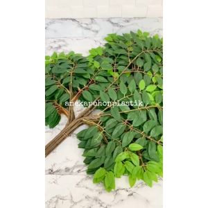 Tanaman Imitasi Daun Hias Artificial lychee Latex Selusin Dekorasi Rumah Aesthetic