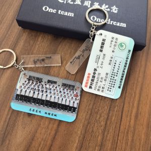 Affordable Creative Graduation Photo Gift Personalized DIY Engraved Keychain Pendant for Students Key Accessory