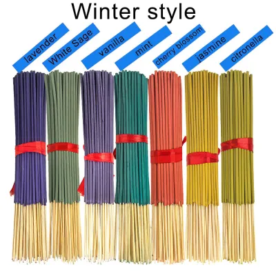 7 Sets of 140 Incense Sticks Available in Four Seasonal Sets: Rose Lavender Sandalwood Jasmine Mint Cherry Blossom Herbal and Dragon Blood Wood with 20 Sticks Per Pack Suitable for Home Use Office Yoga Meditation Post-Meal Reading or Con...