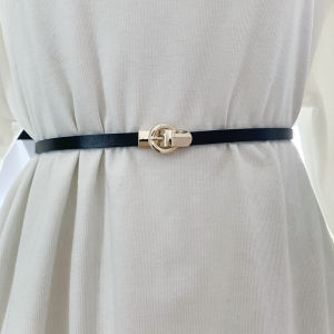 Versatile Leather Skinny Belt for Dresses Skirts Suits