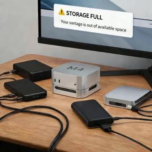 feichao | Aluminum SSD Enclosure 10Gbps for Mac Mini M6 M5 M4 Pro Computer Cooling Stand Holder M.2 NVME Riser External Docking Station