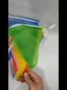 50/80/100M Bendera Warni Bendera Hias Festival Bendera Kain Segitiga Warna Warni Banner Flag