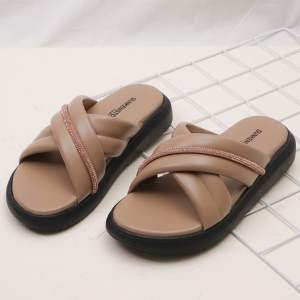BELLEZA Dunkenstock MONIC Sandal Wanita Silang Tinggi 4cm Selop Tidak Licin Sendal Beleza Wedges Slop Birken Rumah Belezza Kekinian Premium Terbaru Shoes Mall Official Store