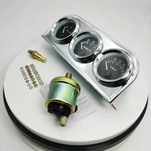 RYSJM | Bộ Đồng Hồ Đo Xe Máy 3 Trong 1 52MM Có Cảm Biến - Màn Hình Hiển Thị Nhiệt Độ Nước Áp Suất Dầu Vôn Kế Bằng Chrome