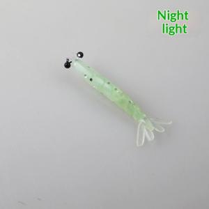 【W】20PCS Mini Colored Soft Worm Shrimp Fishing Lure 1.3g 58mm Artificial Baits Bass Silicone Fishing Tackle