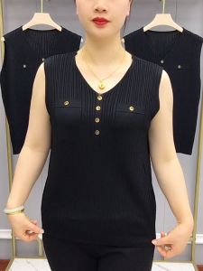 เสื้อกั๊กถักยืดหยุ่นสีสันสดใส C434 แฟชั่นสำหรับผู้หญิง ฤดูใบไม้ผลิ ฤดูร้อน ฤดูใบไม้ร่วง ฤดูหนาว เสื้อชั้นในสำหรับคุณแม่