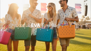 Quencha Heavy-Duty Waterproof EVA Rubber Tote Bag Utility Grocery Bag Washable Tip-Proof Design