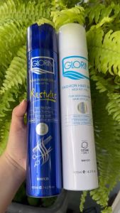Keo xịt tóc Glorin Fashion Hair Spray Restyles 420ml giữ nếp tóc không bết rít bám bụi