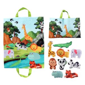 Export Infant Tear-Proof Ringing Bell Comfort Toy Small Animal Play Car Traffic Map Game Mat Buggy Bag