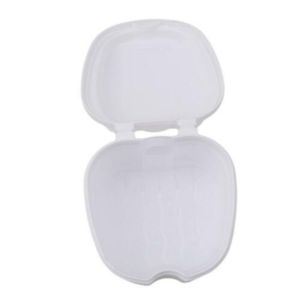 Denture Bath Box Cleaning False Teeth Storage Box With Hanging Net Container Artificial Tooth Case Orthodontic Retainer Case