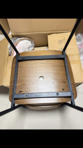 เก้าอี้รับประทานอาหาร เก้าอี้กินข้าว นั่งเล่นในห้องรับแขกห้องครัว สไตล์ลอฟต์คลาสิกดูดี เรียบง่ายเบาะหนังPU+ไม้เนื้อแข็ง ขาคาร์บอนแข็งแรง