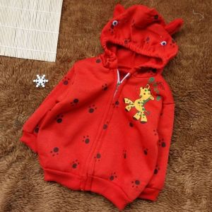 0jaket hoodie bayi motif FOR GIRAFFE 2-12BULAN