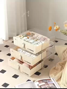 Stackable Storage Drawer Box Organizer Organiser Undergarment Bra Panties Ties Stationery