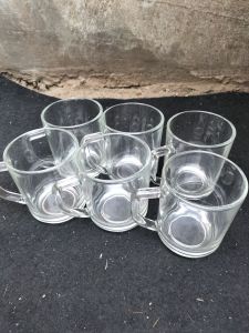 murah cangkir kopi (6pcs) gelas kopi gagang/gelas kaca polos