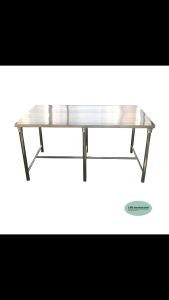 CMS โต๊ะทานข้าว โต๊ะทํางาน โต๊ะสแตนเลส สแตนเลส ความหนา1มม. ขนาด กว้าง80ซม. ยาว150ซม. สูง75ซม. รุ่น 6 ขา.