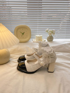 Slimming Effect French Style Mary Jane Shoes Womens Spring New Retro High Heel Commuter Fashion Single Shoes Increased Height