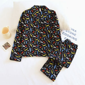 Childrens Spring Autumn Pure Cotton Dinosaur Pajamas Set Long Sleeve Long Pants Home Clothes Cartoon Print Boys Sleepwear