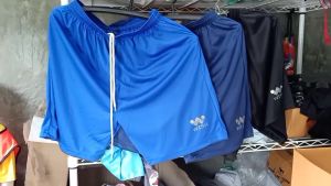 กางเกงขาสั้น ติดโลโก้WISH สีเงิน