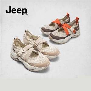 Jeep Mary Jane sneakers womens thick sole breathable hollow comfortable casual mesh shoes