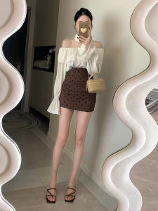 Elegant French Style Long Sleeve One Shoulder Short Shirt Womens Fashion Spring Autumn New Arrival Chic Top Beautiful Blouse