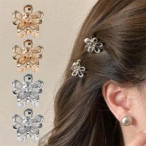 4Pcs Metal Flower Hair Clamp Hair Claw Clips for Women Girls Y2K Cute Mini Hairpins Hair Accessories Headwear