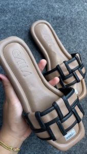 Sandal Wanita Selop Motif Ketupat Trendy Sendal Busa Empuk Korea Anyam Modis