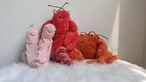 Bandai | 2026 hot British Style Sheldon Shrimp And Larry Crab Stuffed Animal Plush Toys Appease Toys for Babies Kids Birthday Gift