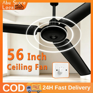 56 inch Ceiling Fan with 3 Blades 3 Speed Heavy Duty Adjustable Industrial Wall Fan Strong Wind Large Size for Household School Office Storehouse